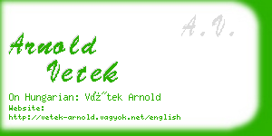 arnold vetek business card